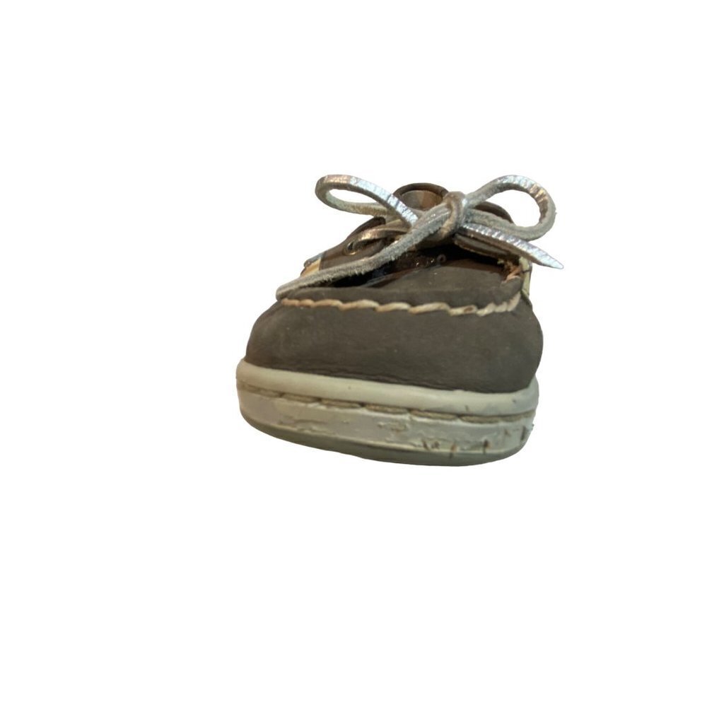Sperry Top Sider Taupe Leather Gray Sequin‎ Slip On Boat Shoes Sz 8 1/2 - Picture 10 of 10